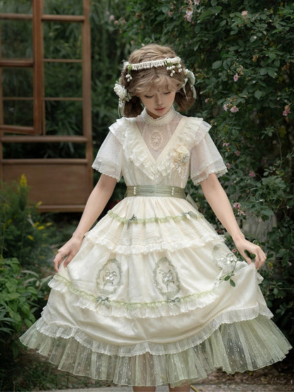 der Stickerei Voll Elegant Lily Neck Rock / von OP Lolita Kleid Set Valley Classic Edward