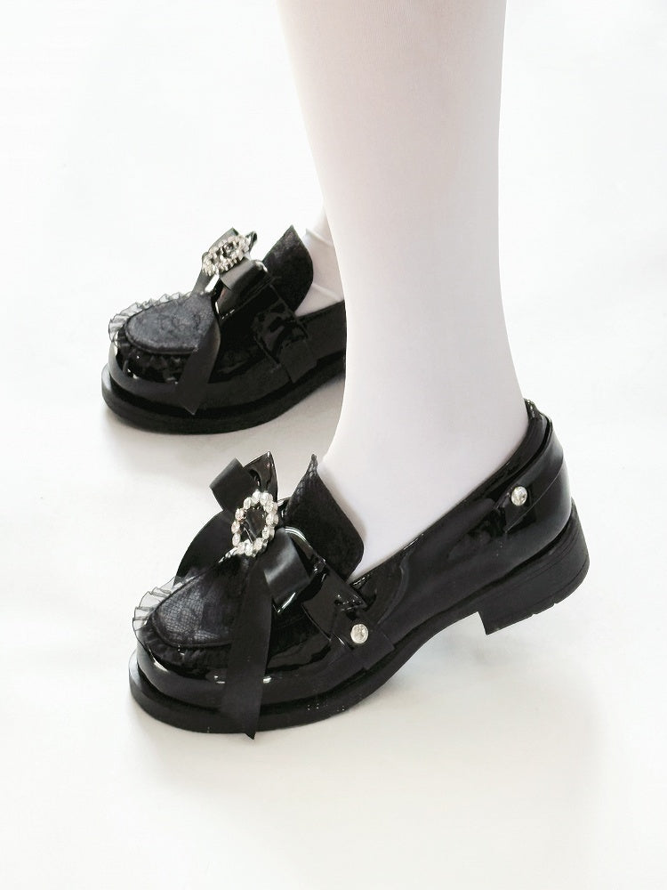 Loafer at Bow Kei Shoes Top Slip-in Fit Black Jirai