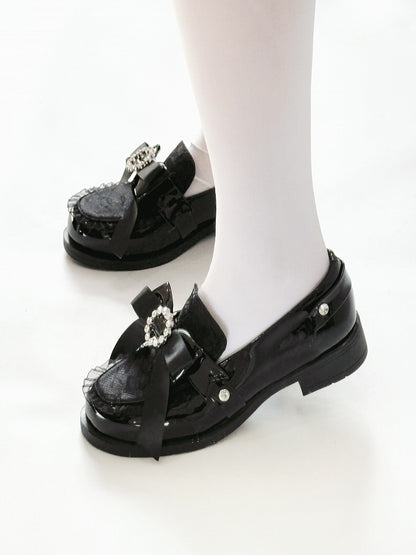 Loafer at Bow Kei Shoes Top Slip-in Fit Black Jirai