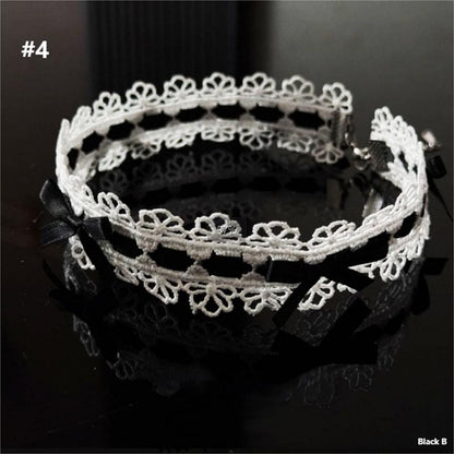 4 Black/Pink Bow Choker Lace Options
