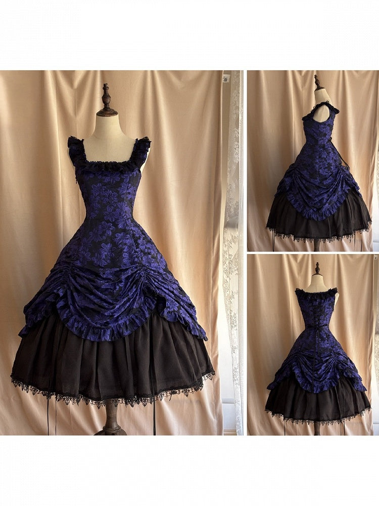 Purple Lace Trim JSK Gothic Lily - Miss Point