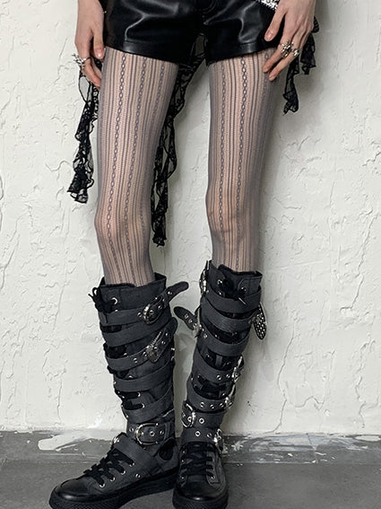 オプションストライプホローアウトタイツ4