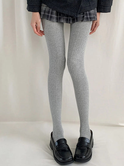 Colors） Ribbed Tights Opaque （4 Knit