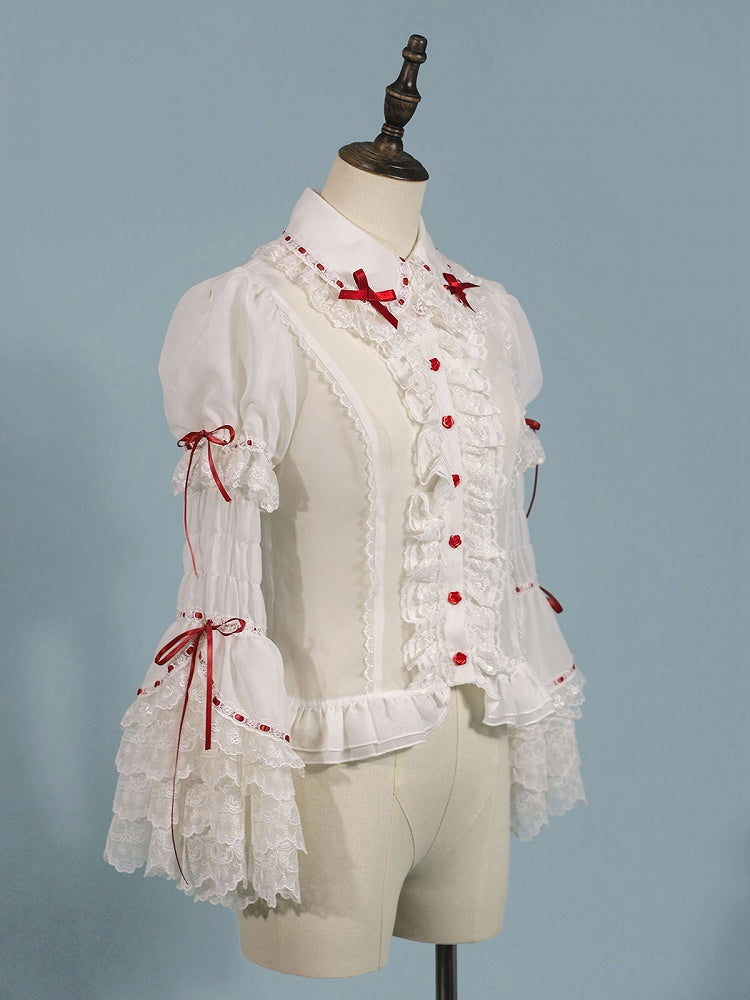 半袖パフブラウス ホワイト