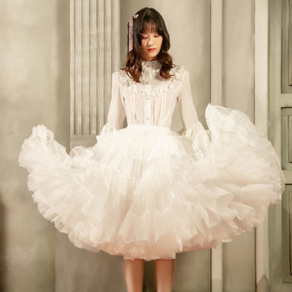 White Puffy Multi-layered A-line Petticoat 65cm