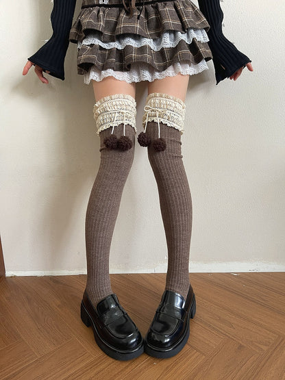 Pom-Pom Colors Lace 5 Decorations Trim Stockings with