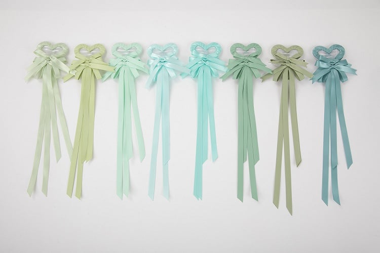 Multi-Color Bow Clip Hair Heart Pairs