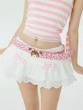 Pink Strawberry Pattern Sequins Waist Belt