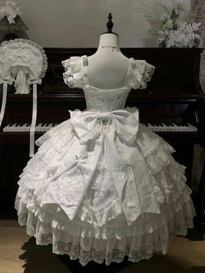White Hanayome Lolita JSK with Bonnet & Full Set - White Sugar Girl