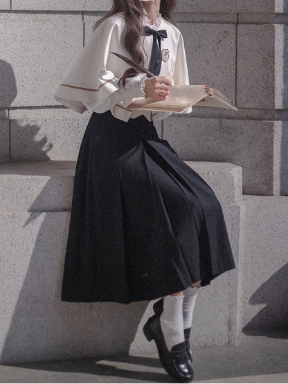 JK Uniform White Cape with Self-tie Straps