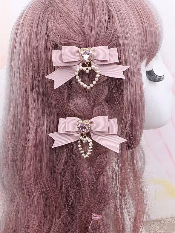 Kei Charm 4 Options Hairclip Color Jirai Heart Bowknot