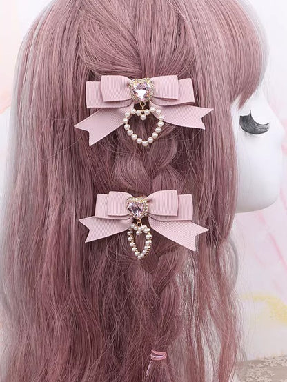 Kei Charm 4 Options Hairclip Color Jirai Heart Bowknot