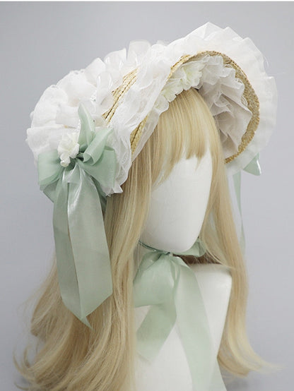 Floral Pink/Blue/Green Details Bowknot Design Gorgeous Version