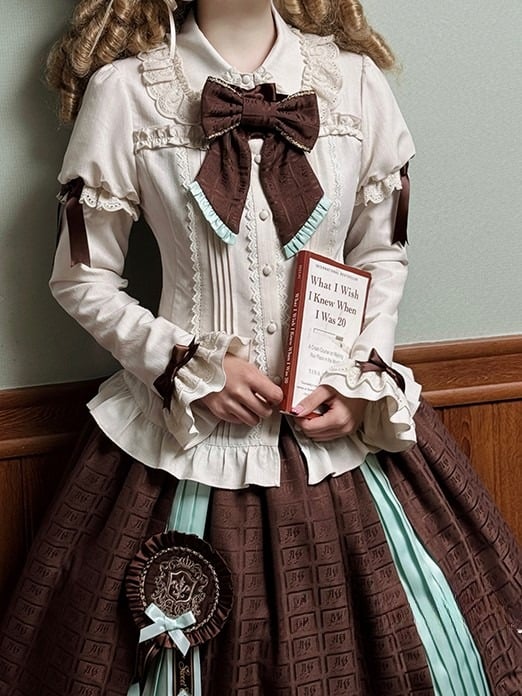 Brown/Mint Bow Tie Chocolate Lolita Green