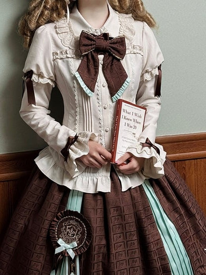 Brown/Mint Bow Tie Chocolate Lolita Green