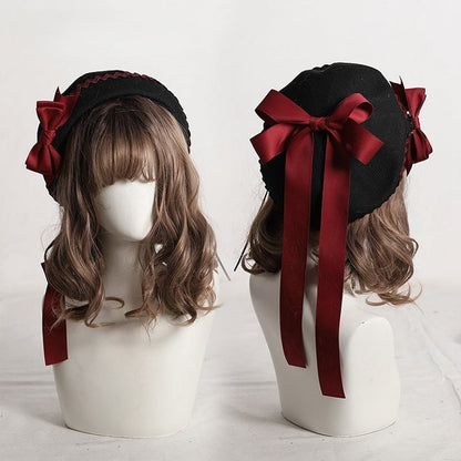Options Color Bow Ribbon 5 Long Beret Plaid