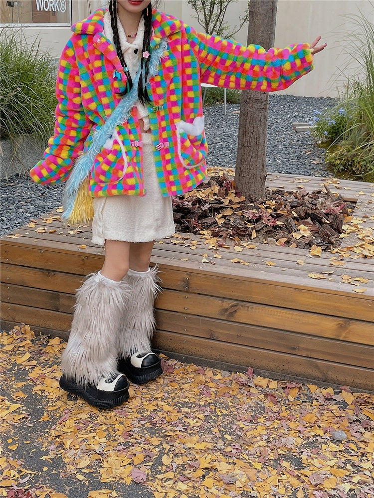 Leg Shaggy Warmers Y2K Light Gray 20CM/30CM/40CM