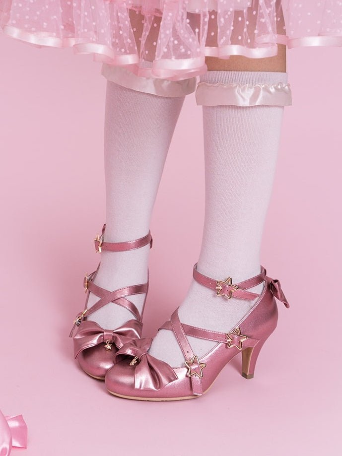 Lolita Sweet Accents - Bow Deep Shoes Pink cm 6.5