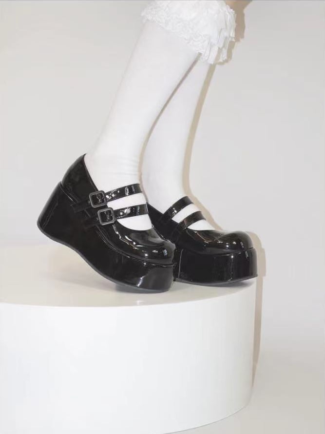 Mary Buckles Platform Dual Black with Lolita Janes Sweet