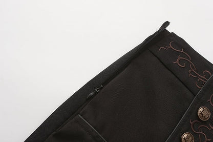 Lolita with Button and Embroidery Ouji Pants Detailing Black