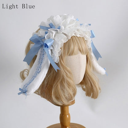 バニーディテール耳カラーKC蝶結びフリルロリータオプション8スイート