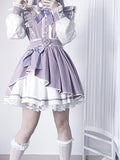 Bowknot Kei verziert Herz LilaWeiß Details Jirai Strass