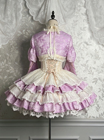 ジャカードパープルボレロローブタッセル