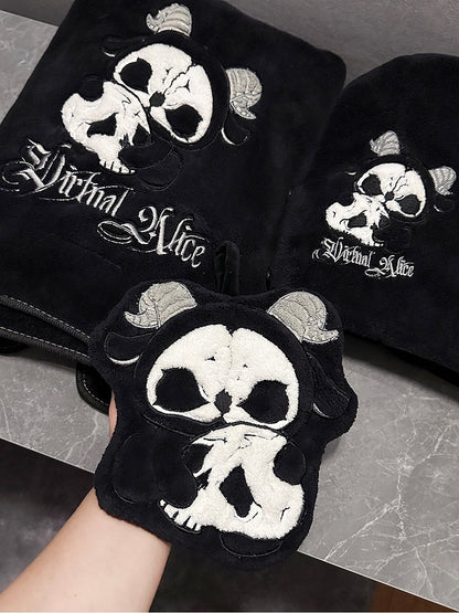 Hair Drying Gothic Wrap Bath Hand White Black Grim and Towel Reaper