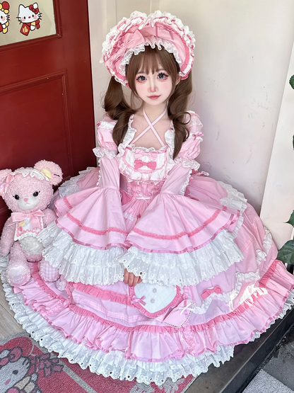 Pink Cotton School Sizes Lolita Princess Plus Dress Gorgeous Old Available