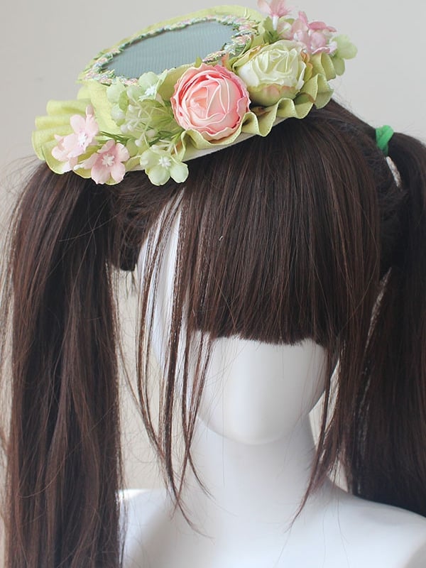 Design Hat Floral Green/Pink Mini