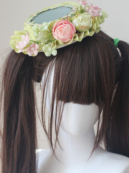 Design Hat Floral Green/Pink Mini