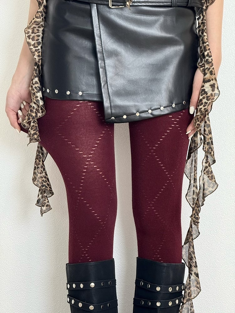 Diamond Retro Pattern Tights 6 Colors Style