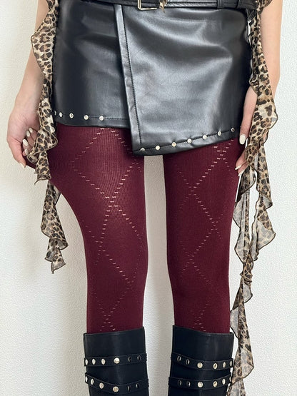 Diamond Retro Pattern Tights 6 Colors Style