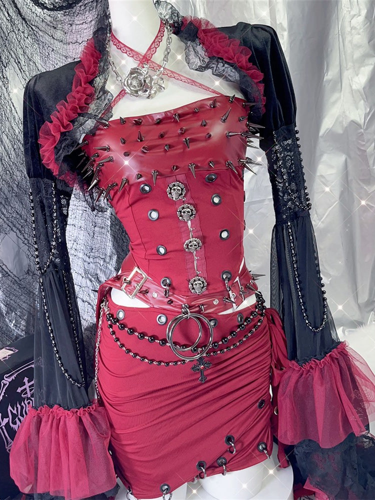 Lace Shrug Gothic Black Bell Sleeves