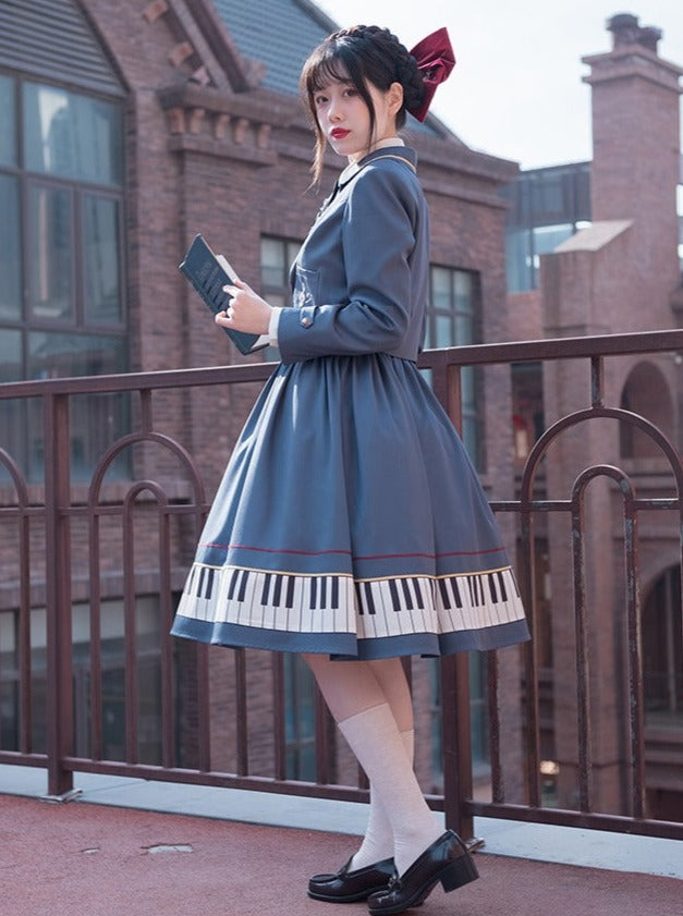 スカート+ネクタイサップピアノショートエレガントなリボンデザインペンダント+ジャケット