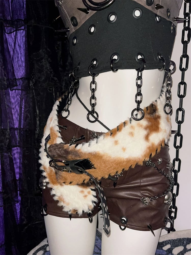 ブラックスタッド＆リングプラッシュバックルベルト