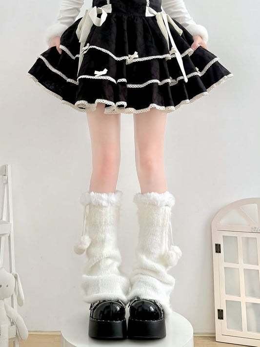 Warmers Fluffy Calf Leg + (White) Socks Fuzzy