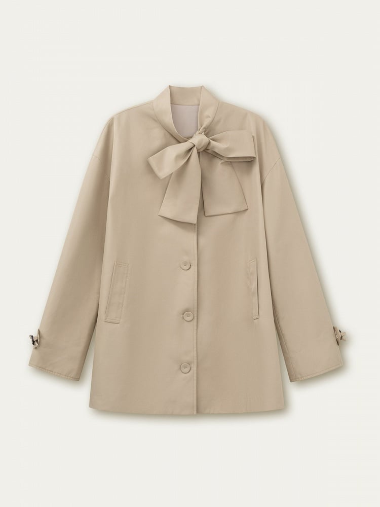 Trench Khaki Vintage Bow and Colo with Coat Big