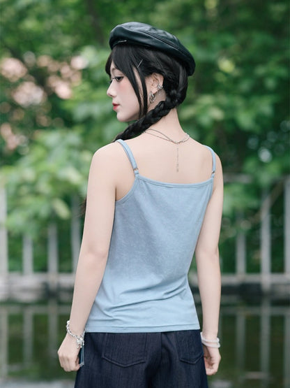 Blue Cowl Neck Cami Top - Quirky Hut
