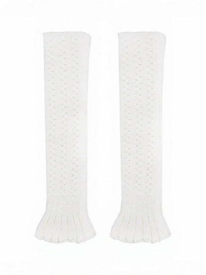Knit Solid Ruffled Cuff Leg Warmers in 4 Colors - ModaSwings