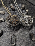 Golden Necklace Celestial Silver Pendant / Globe