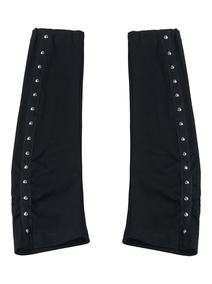 Black and Red Arm Warmers with Rivet Details - PINK SAVIOR