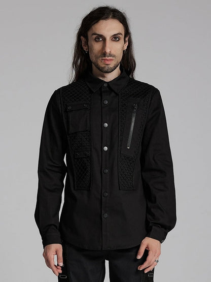 Men's Cyberpunk Black Shirt