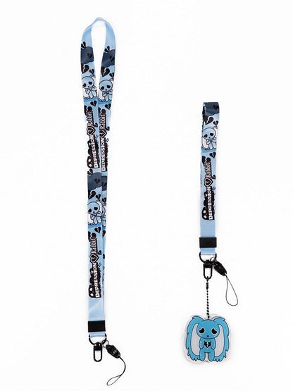 Guro Bunny Lanyard Kawaii 10 Designs with Two Cartoon Keychain/Phone Options Strap Detachable