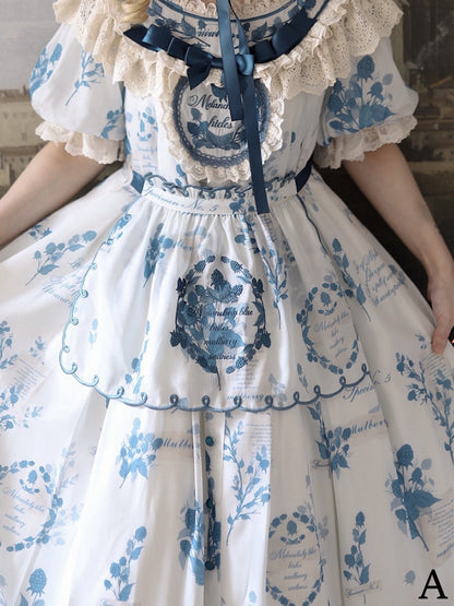 Schürze Mulberry Stickerei Blau