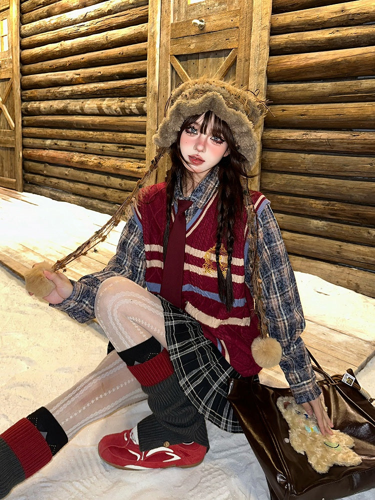 Fake Top Two-piece Academiacore Red