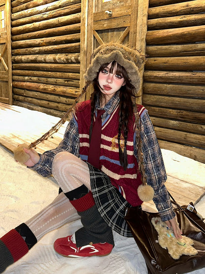 Fake Top Two-piece Academiacore Red