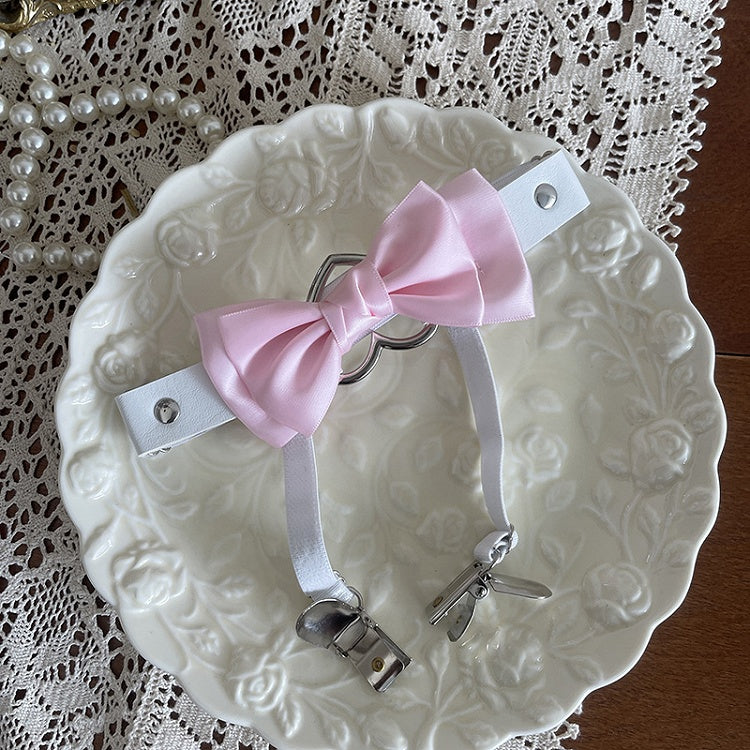 Pink Garterwith Decoration Bow Leg Heart