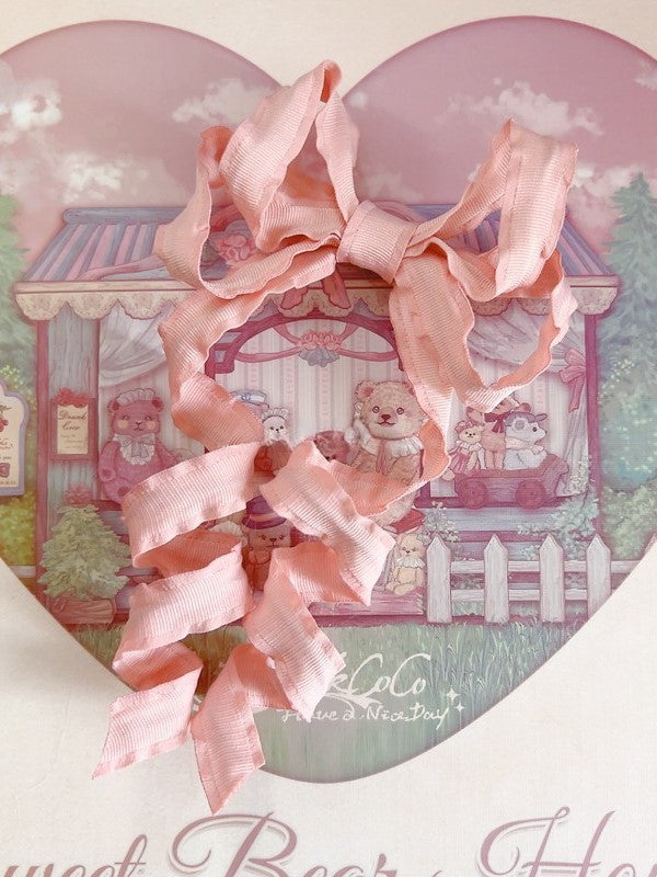 Details Ribbon 9 Twist – Lolita Color Ruffled Bow Hairclip