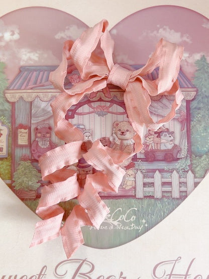 Details Ribbon 9 Twist – Lolita Color Ruffled Bow Hairclip